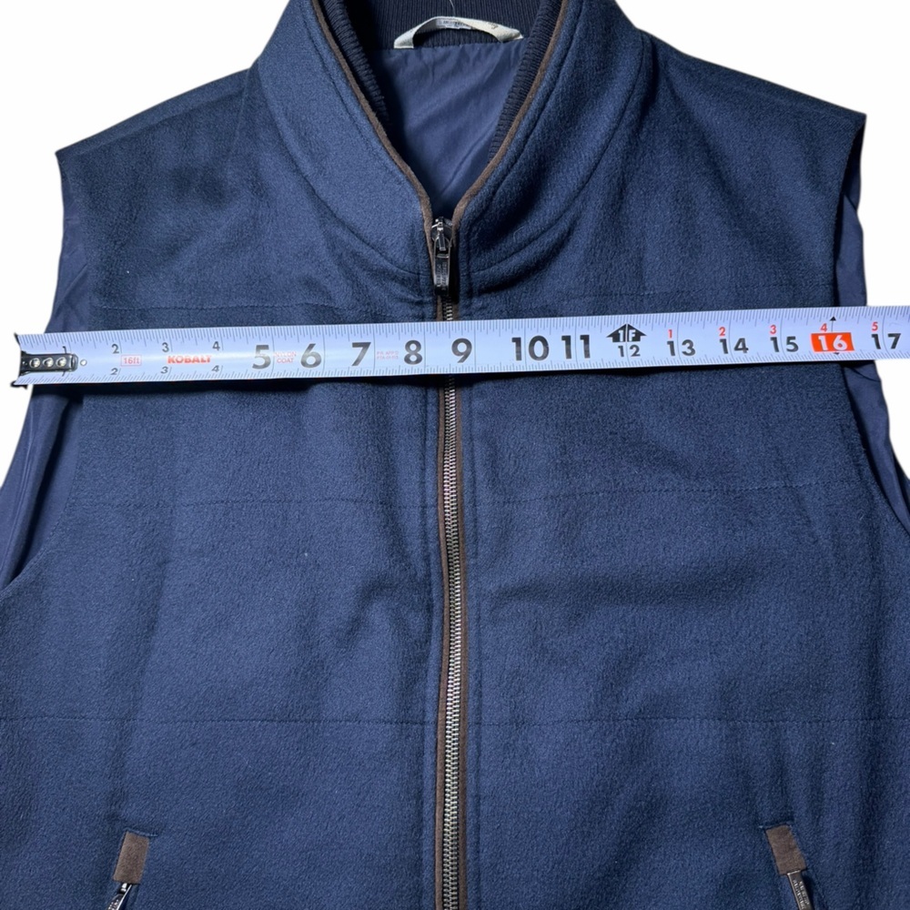 Maurizio Baldassari 100% Cashmere Vest w/ Knit Sides Size 56 (XXL/2xL US) blue - Picture 11 of 16